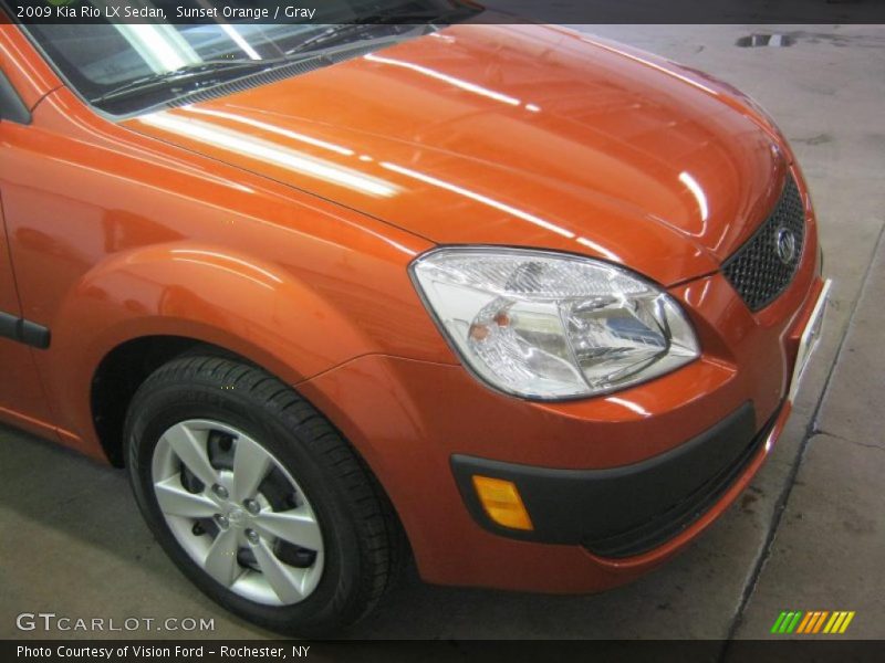 Sunset Orange / Gray 2009 Kia Rio LX Sedan