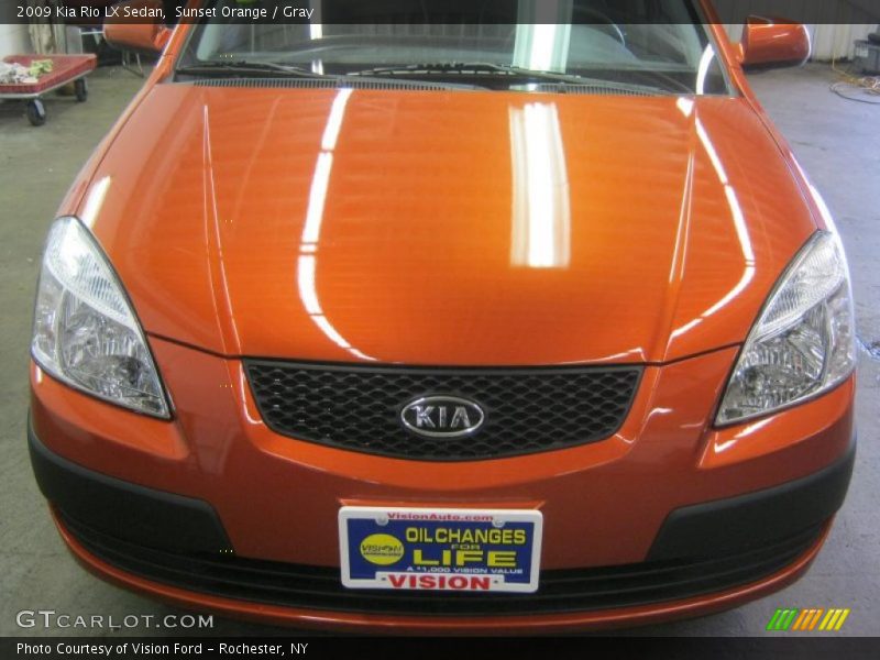 Sunset Orange / Gray 2009 Kia Rio LX Sedan