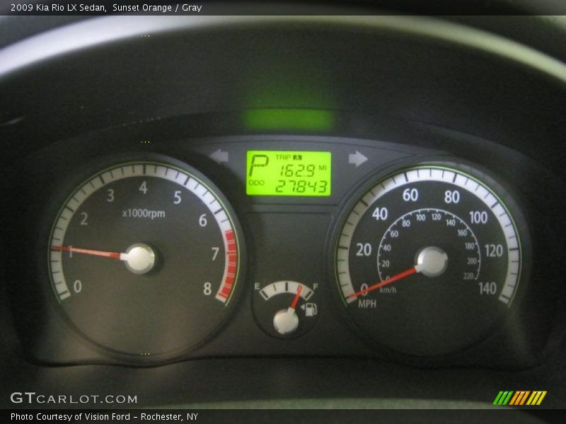Sunset Orange / Gray 2009 Kia Rio LX Sedan