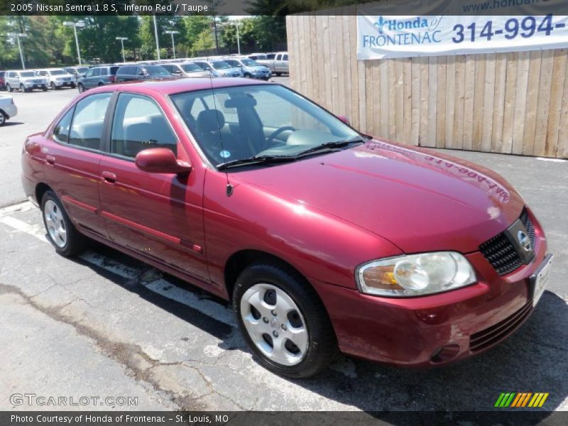 Inferno Red / Taupe 2005 Nissan Sentra 1.8 S