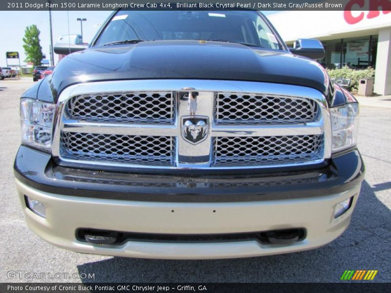 Brilliant Black Crystal Pearl / Dark Slate Gray/Russet Brown 2011 Dodge Ram 1500 Laramie Longhorn Crew Cab 4x4