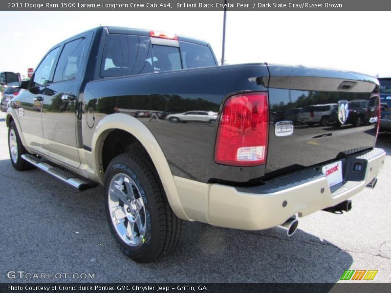 Brilliant Black Crystal Pearl / Dark Slate Gray/Russet Brown 2011 Dodge Ram 1500 Laramie Longhorn Crew Cab 4x4