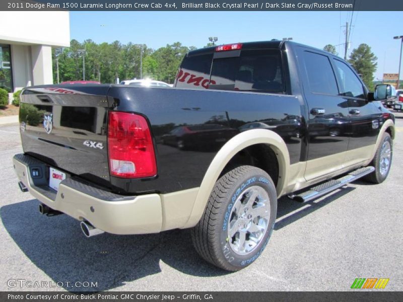 Brilliant Black Crystal Pearl / Dark Slate Gray/Russet Brown 2011 Dodge Ram 1500 Laramie Longhorn Crew Cab 4x4