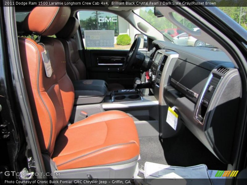 Brilliant Black Crystal Pearl / Dark Slate Gray/Russet Brown 2011 Dodge Ram 1500 Laramie Longhorn Crew Cab 4x4