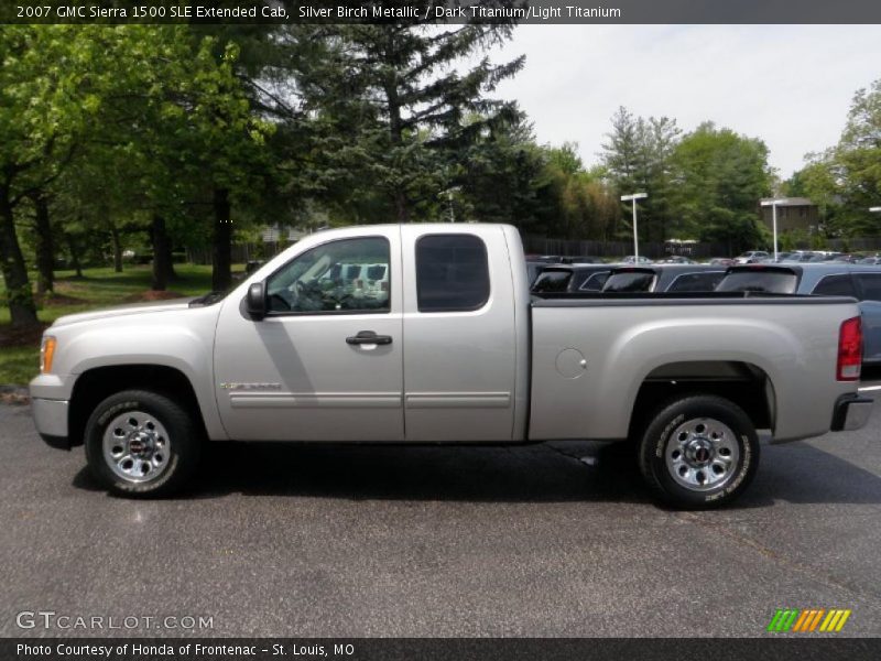 Silver Birch Metallic / Dark Titanium/Light Titanium 2007 GMC Sierra 1500 SLE Extended Cab