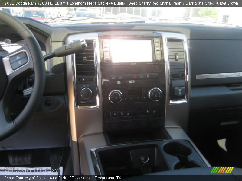 Deep Cherry Red Crystal Pearl / Dark Slate Gray/Russet Brown 2011 Dodge Ram 3500 HD Laramie Longhorn Mega Cab 4x4 Dually