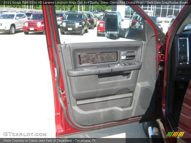 Deep Cherry Red Crystal Pearl / Dark Slate Gray/Russet Brown 2011 Dodge Ram 3500 HD Laramie Longhorn Mega Cab 4x4 Dually