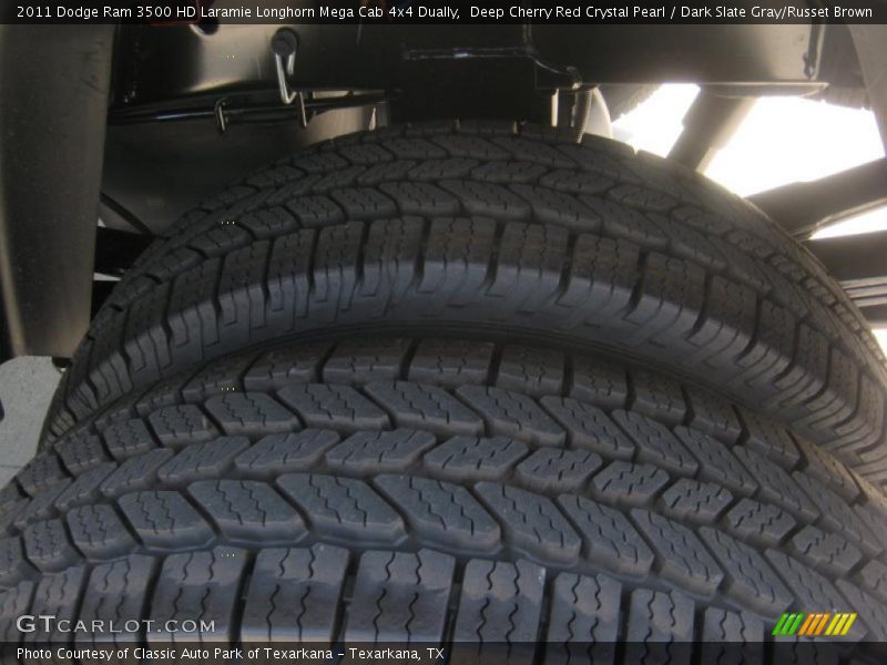 Deep Cherry Red Crystal Pearl / Dark Slate Gray/Russet Brown 2011 Dodge Ram 3500 HD Laramie Longhorn Mega Cab 4x4 Dually
