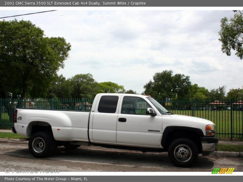 Summit White / Graphite 2001 GMC Sierra 3500 SLT Extended Cab 4x4 Dually