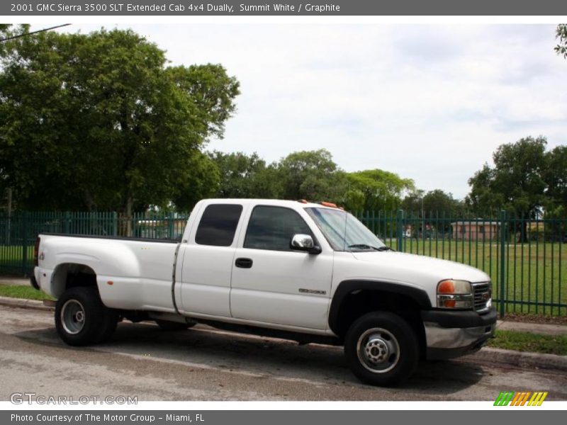 Summit White / Graphite 2001 GMC Sierra 3500 SLT Extended Cab 4x4 Dually