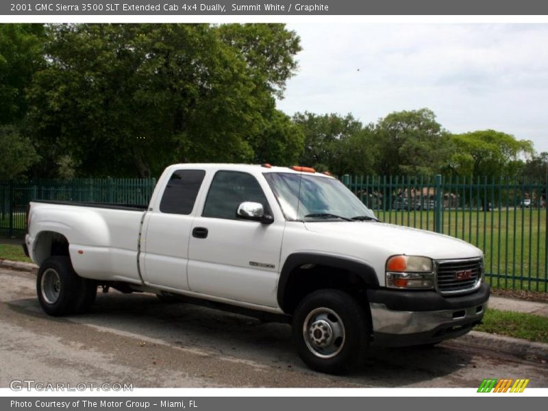Summit White / Graphite 2001 GMC Sierra 3500 SLT Extended Cab 4x4 Dually