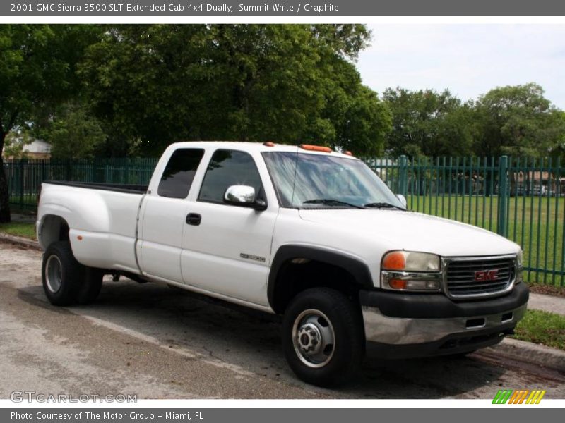 Summit White / Graphite 2001 GMC Sierra 3500 SLT Extended Cab 4x4 Dually