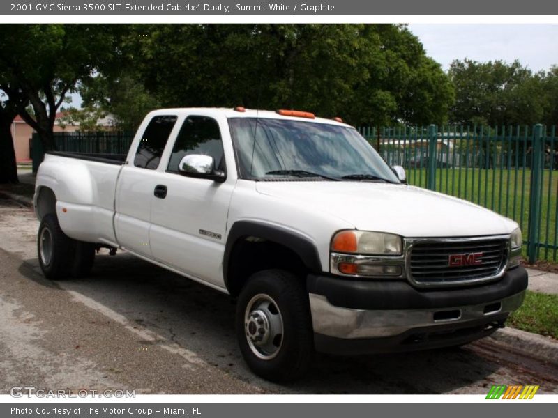 Summit White / Graphite 2001 GMC Sierra 3500 SLT Extended Cab 4x4 Dually