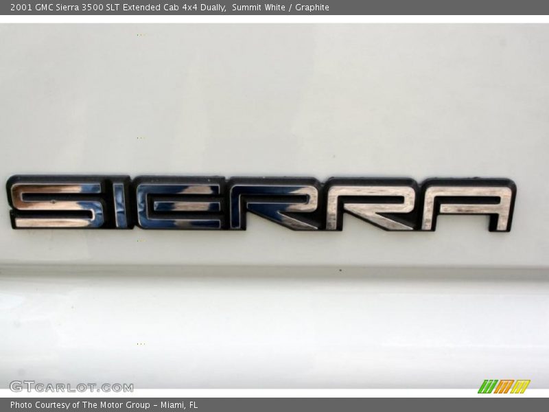 Summit White / Graphite 2001 GMC Sierra 3500 SLT Extended Cab 4x4 Dually