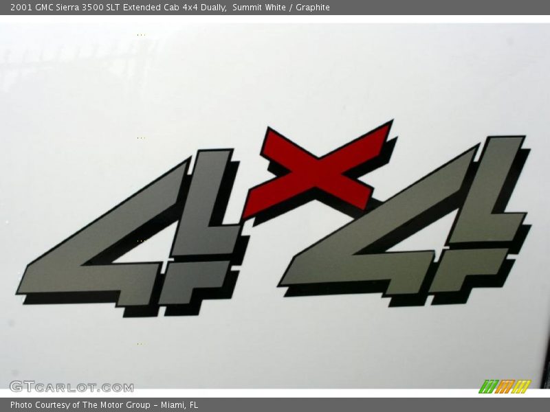 Summit White / Graphite 2001 GMC Sierra 3500 SLT Extended Cab 4x4 Dually