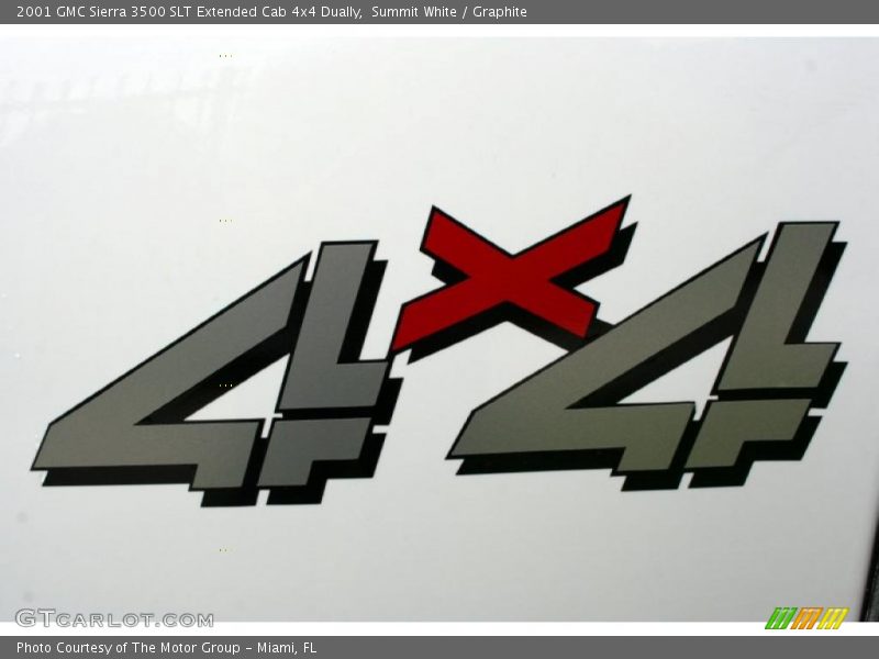 Summit White / Graphite 2001 GMC Sierra 3500 SLT Extended Cab 4x4 Dually