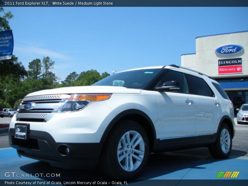 White Suede / Medium Light Stone 2011 Ford Explorer XLT