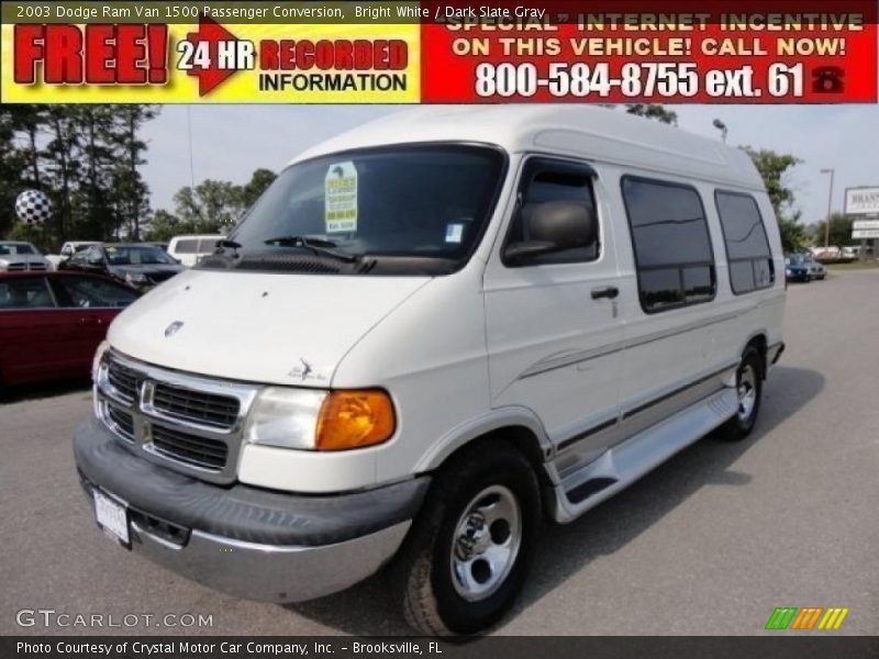 Bright White / Dark Slate Gray 2003 Dodge Ram Van 1500 Passenger Conversion