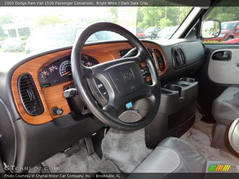 Bright White / Dark Slate Gray 2003 Dodge Ram Van 1500 Passenger Conversion