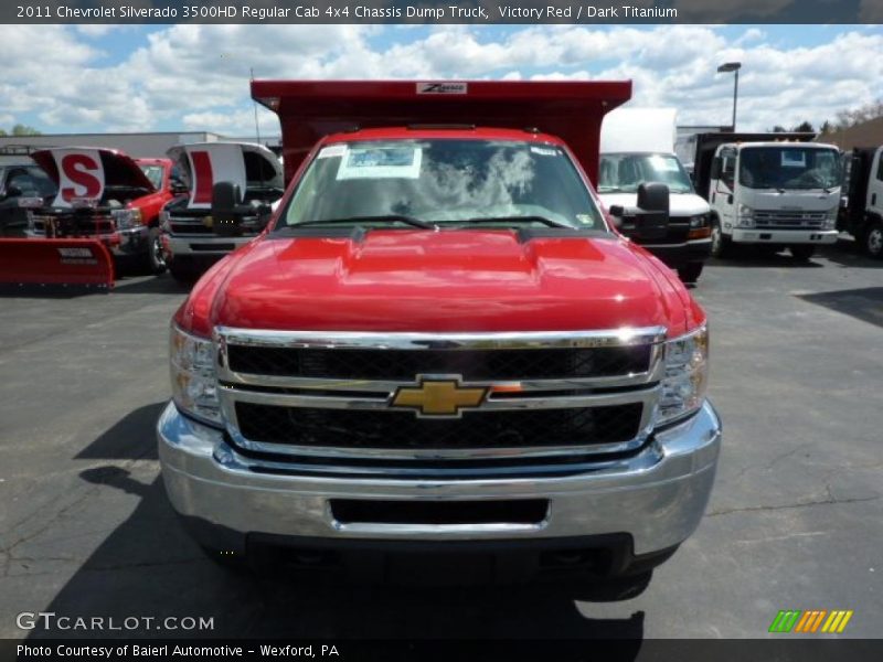 Victory Red / Dark Titanium 2011 Chevrolet Silverado 3500HD Regular Cab 4x4 Chassis Dump Truck