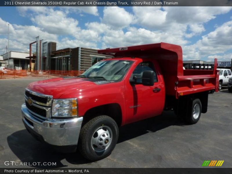 Victory Red / Dark Titanium 2011 Chevrolet Silverado 3500HD Regular Cab 4x4 Chassis Dump Truck