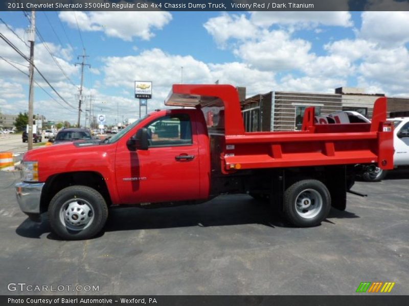 Victory Red / Dark Titanium 2011 Chevrolet Silverado 3500HD Regular Cab 4x4 Chassis Dump Truck
