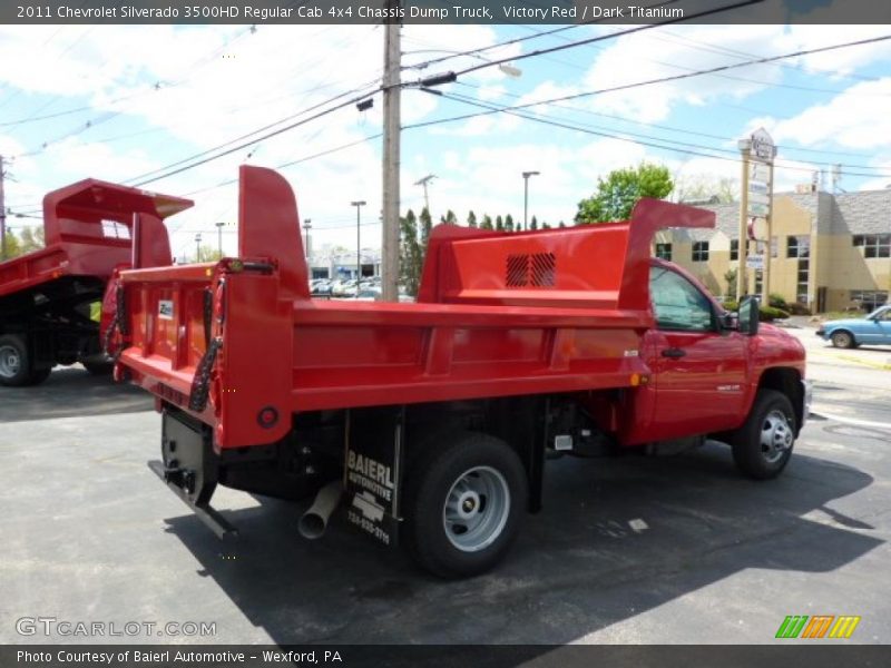 Victory Red / Dark Titanium 2011 Chevrolet Silverado 3500HD Regular Cab 4x4 Chassis Dump Truck