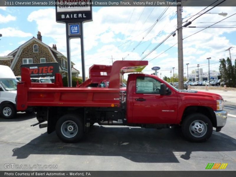 Victory Red / Dark Titanium 2011 Chevrolet Silverado 3500HD Regular Cab 4x4 Chassis Dump Truck