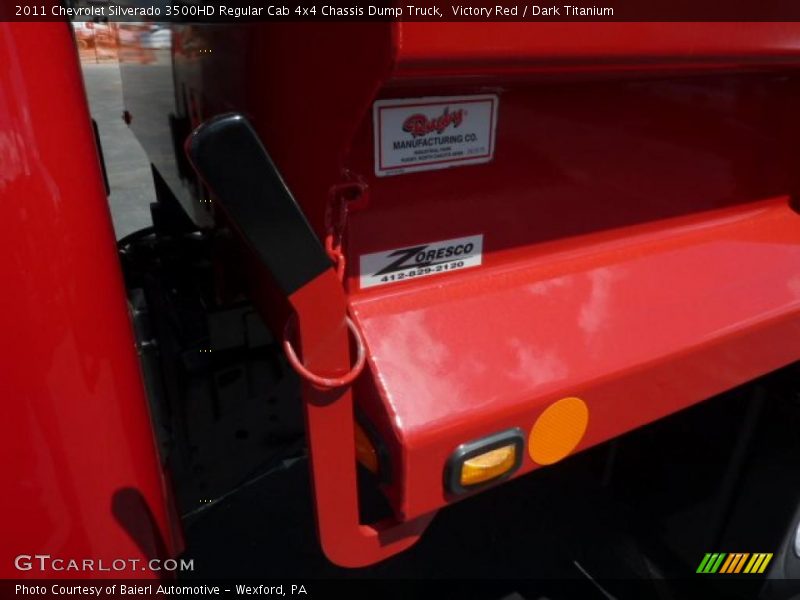 Victory Red / Dark Titanium 2011 Chevrolet Silverado 3500HD Regular Cab 4x4 Chassis Dump Truck