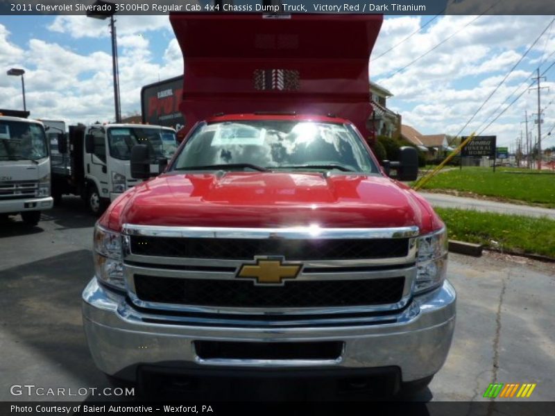 Victory Red / Dark Titanium 2011 Chevrolet Silverado 3500HD Regular Cab 4x4 Chassis Dump Truck