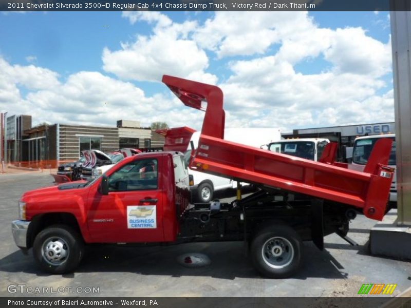 Victory Red / Dark Titanium 2011 Chevrolet Silverado 3500HD Regular Cab 4x4 Chassis Dump Truck