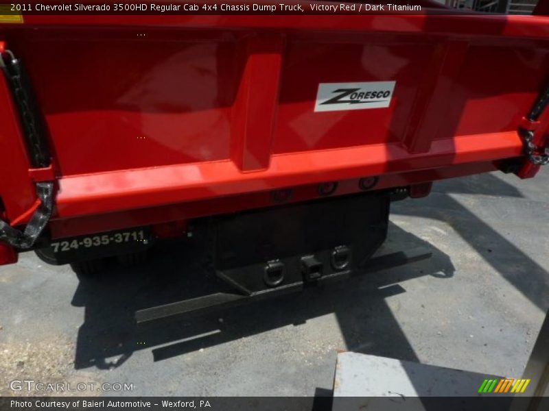 Victory Red / Dark Titanium 2011 Chevrolet Silverado 3500HD Regular Cab 4x4 Chassis Dump Truck