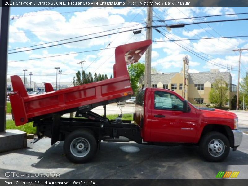 Victory Red / Dark Titanium 2011 Chevrolet Silverado 3500HD Regular Cab 4x4 Chassis Dump Truck