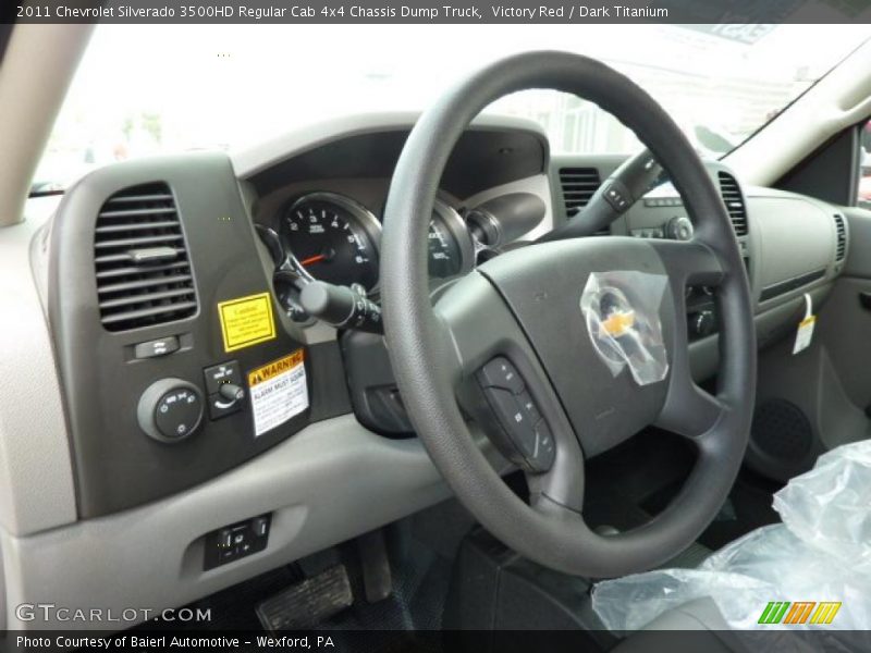 Victory Red / Dark Titanium 2011 Chevrolet Silverado 3500HD Regular Cab 4x4 Chassis Dump Truck