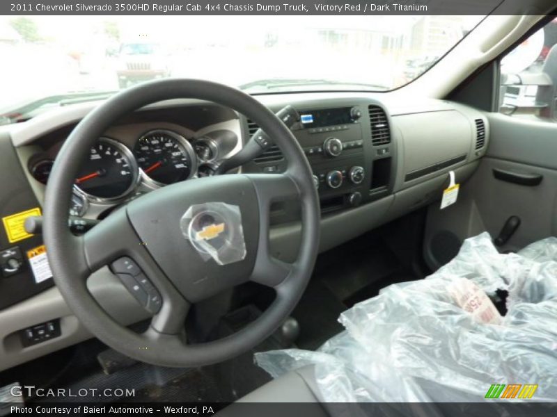 Victory Red / Dark Titanium 2011 Chevrolet Silverado 3500HD Regular Cab 4x4 Chassis Dump Truck