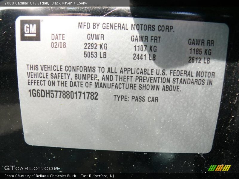 Black Raven / Ebony 2008 Cadillac CTS Sedan