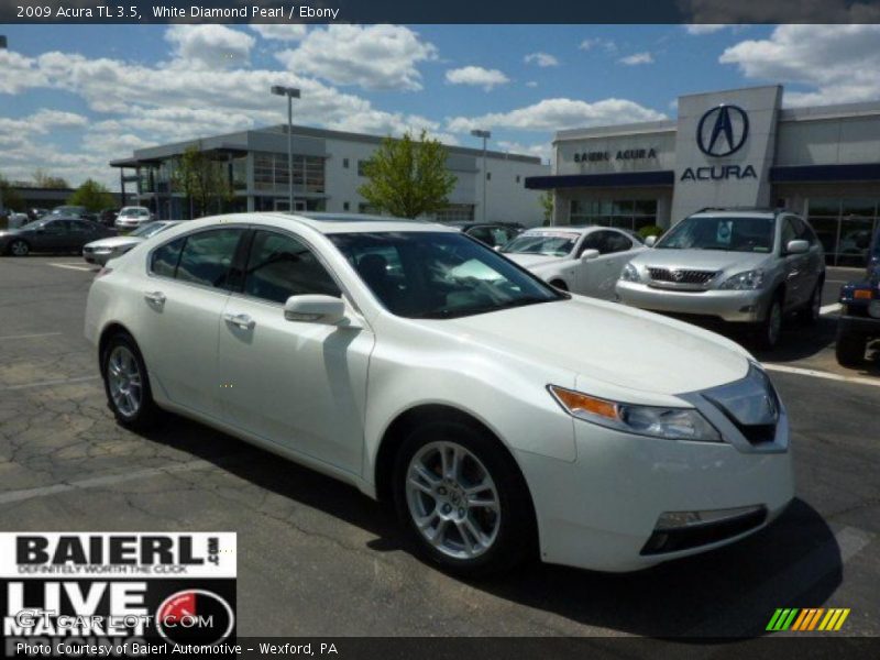 White Diamond Pearl / Ebony 2009 Acura TL 3.5