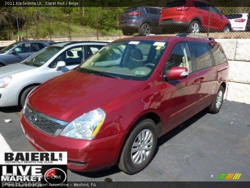 Claret Red / Beige 2011 Kia Sedona LX
