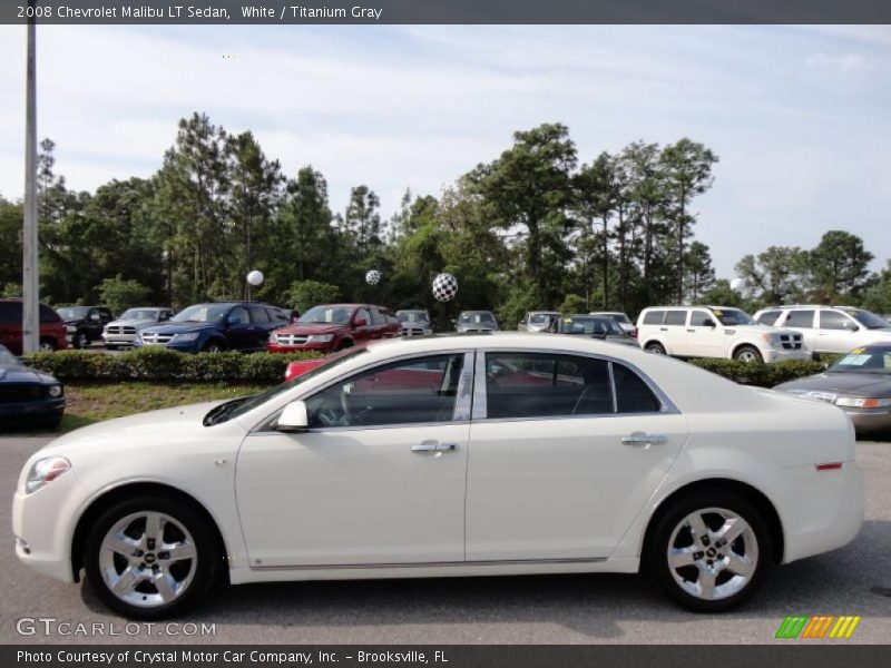 White / Titanium Gray 2008 Chevrolet Malibu LT Sedan