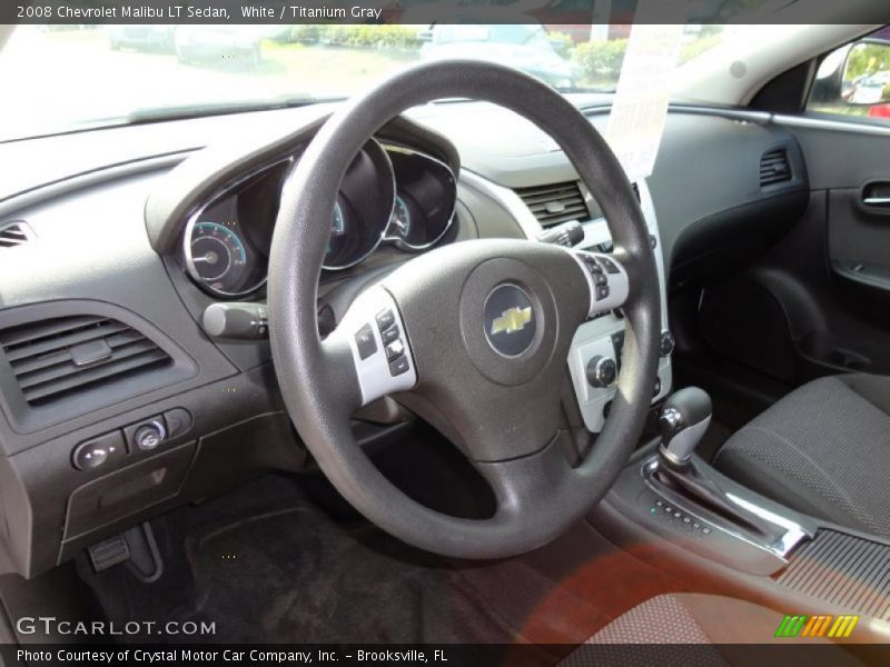 White / Titanium Gray 2008 Chevrolet Malibu LT Sedan