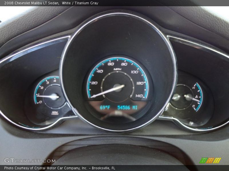 White / Titanium Gray 2008 Chevrolet Malibu LT Sedan