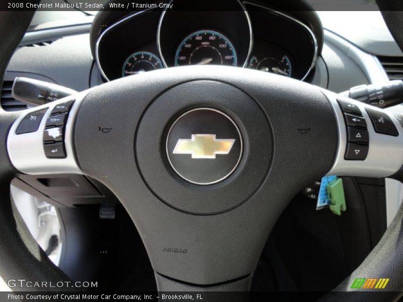 White / Titanium Gray 2008 Chevrolet Malibu LT Sedan
