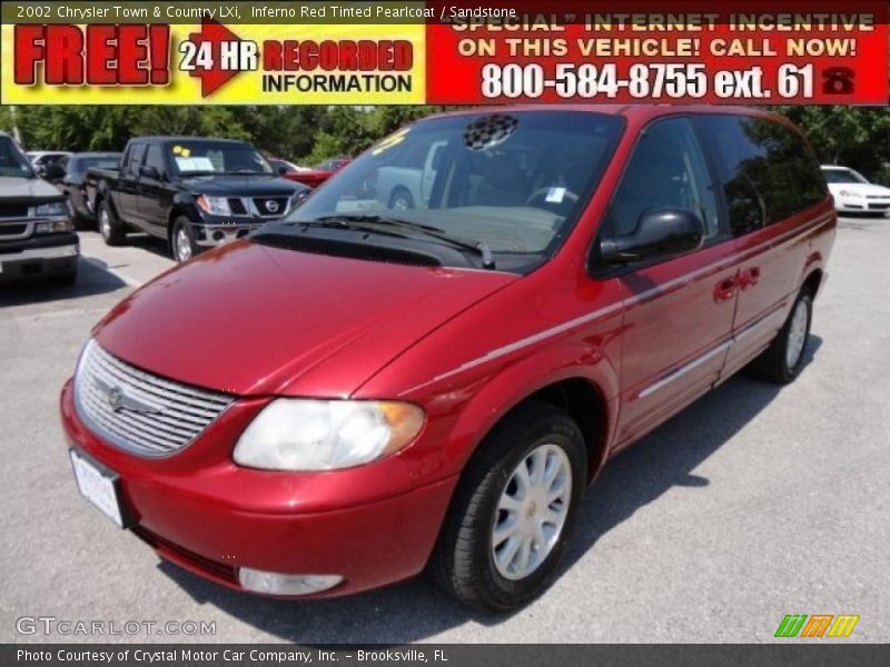 Inferno Red Tinted Pearlcoat / Sandstone 2002 Chrysler Town & Country LXi