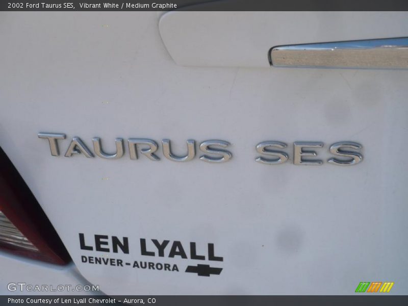 Vibrant White / Medium Graphite 2002 Ford Taurus SES