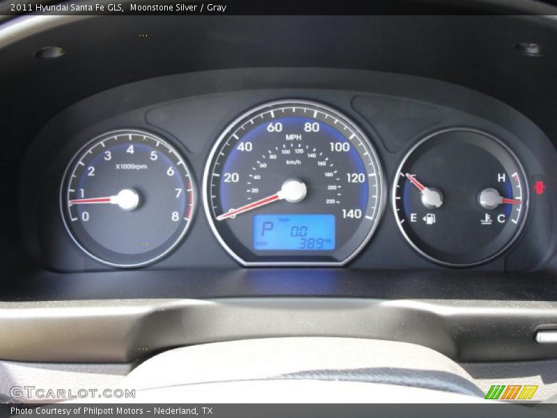 Moonstone Silver / Gray 2011 Hyundai Santa Fe GLS