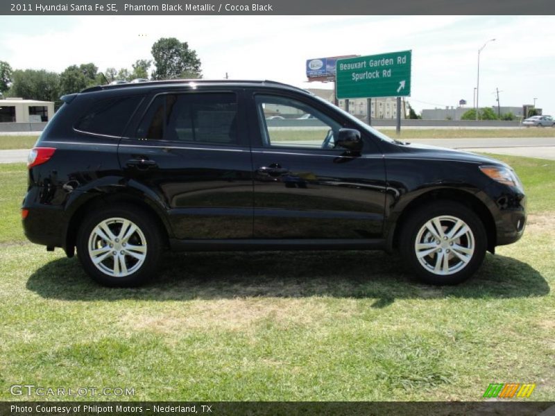 Phantom Black Metallic / Cocoa Black 2011 Hyundai Santa Fe SE