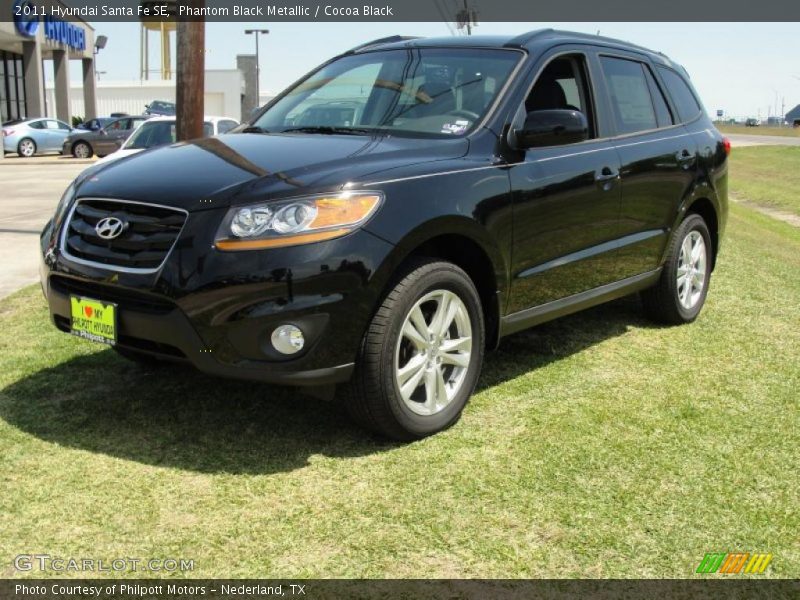 Phantom Black Metallic / Cocoa Black 2011 Hyundai Santa Fe SE
