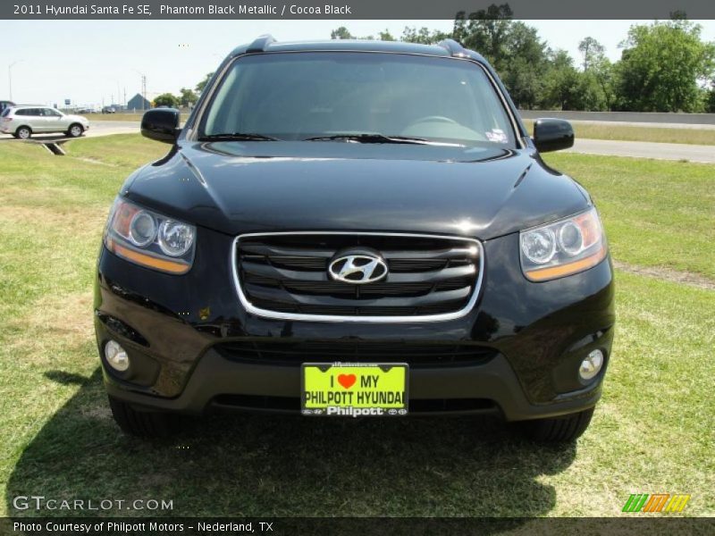 Phantom Black Metallic / Cocoa Black 2011 Hyundai Santa Fe SE