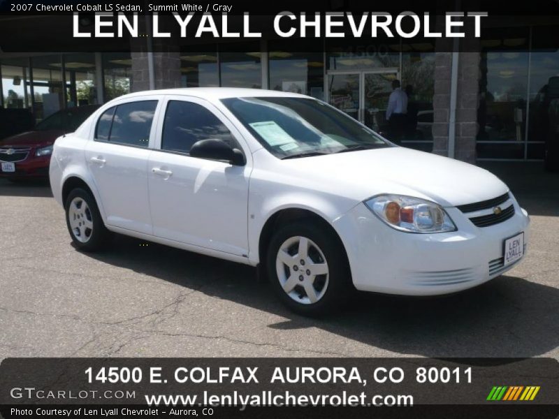 Summit White / Gray 2007 Chevrolet Cobalt LS Sedan
