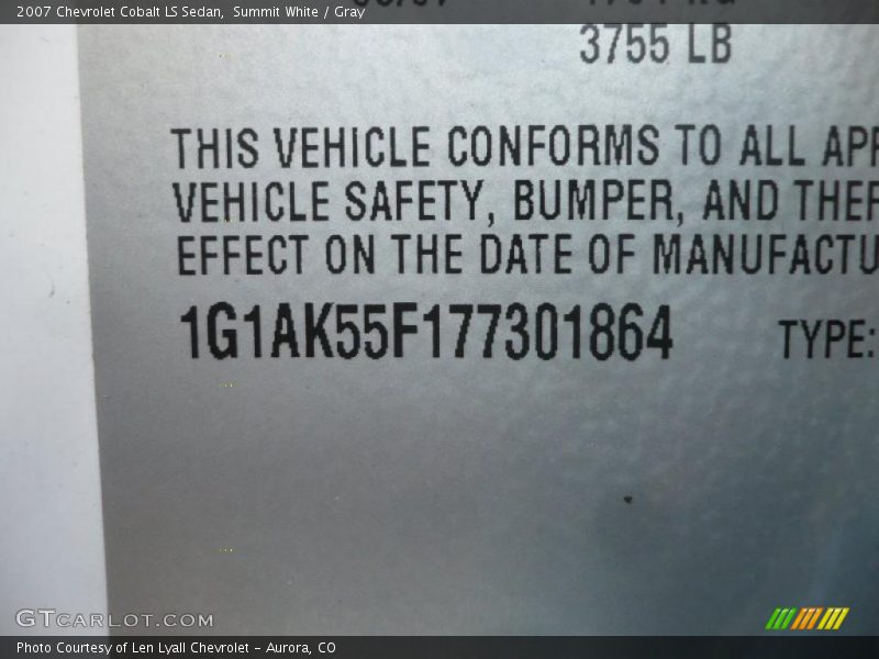 Summit White / Gray 2007 Chevrolet Cobalt LS Sedan